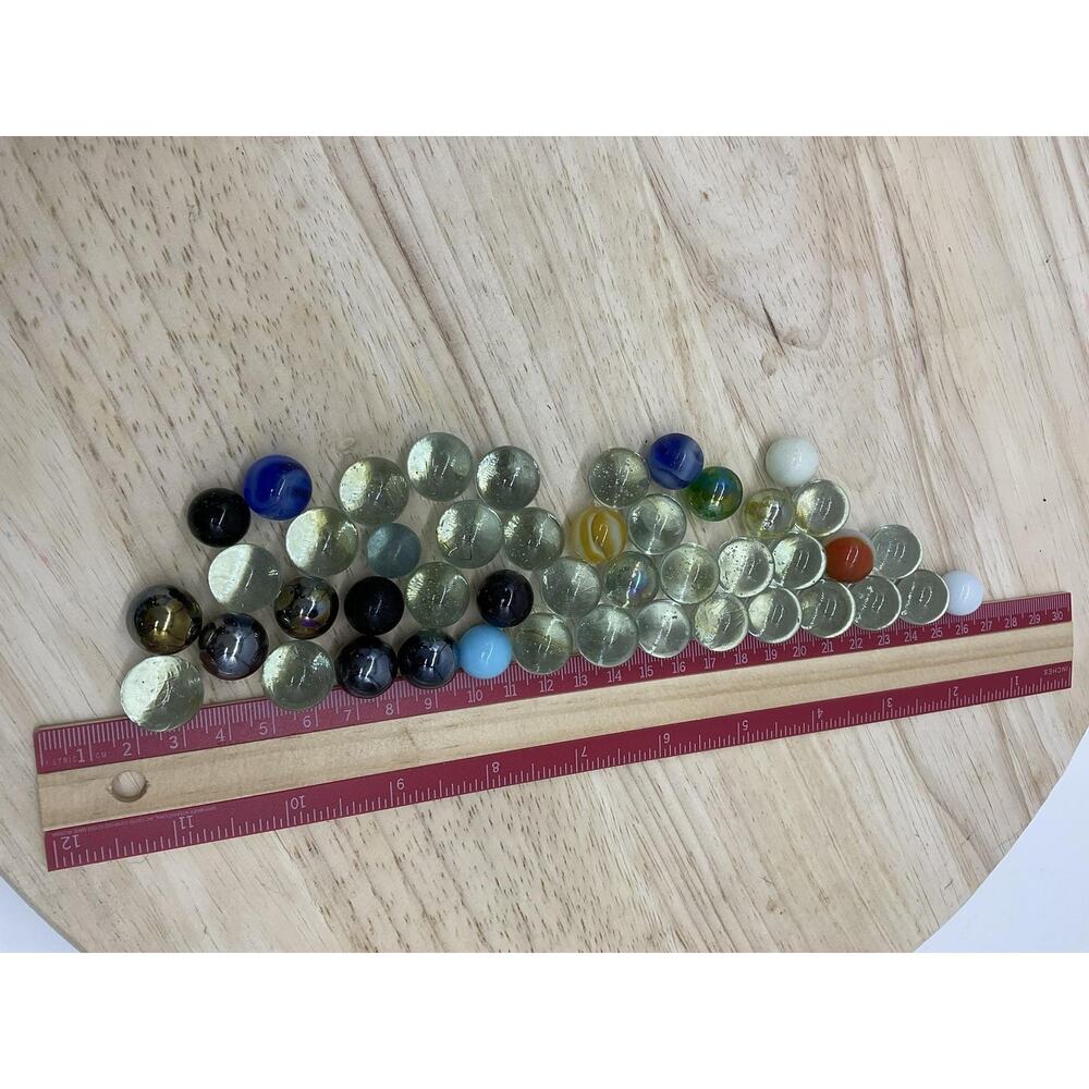 Glass Marbles Lot Mixed‎ Size Clear Green Multicolor Game Pieces Marble Set Toy